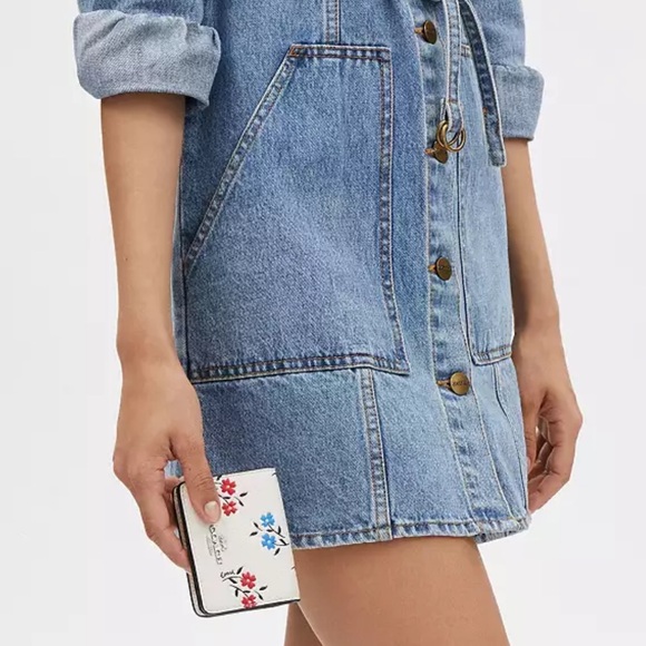 NWT Coach Mini Wallet On A Chain With Floral Print - Picture 7 of 8